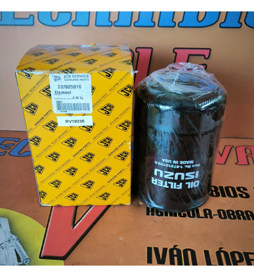 FILTRO ACEITE ORIGINAL JCB - Ref. 32925916