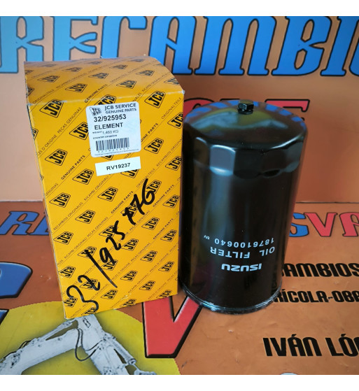 FILTRO ACEITE MOTOR ORIGINAL JCB - Ref. 32925953