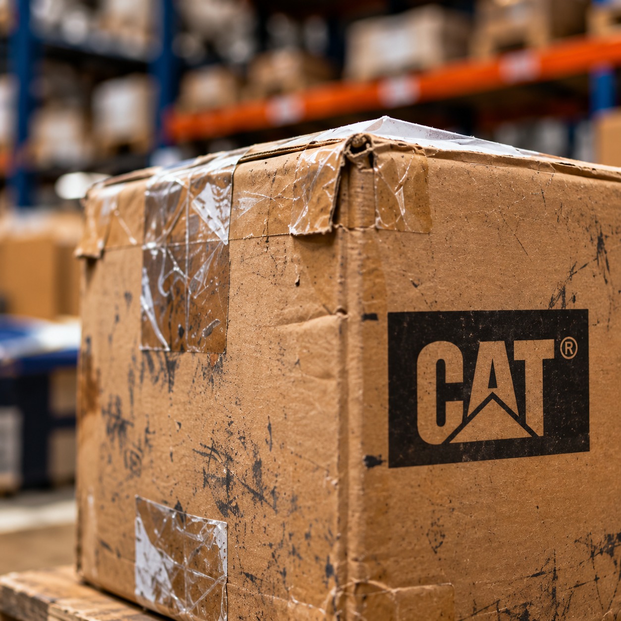 Caja de cartón reutilizada en buen estado