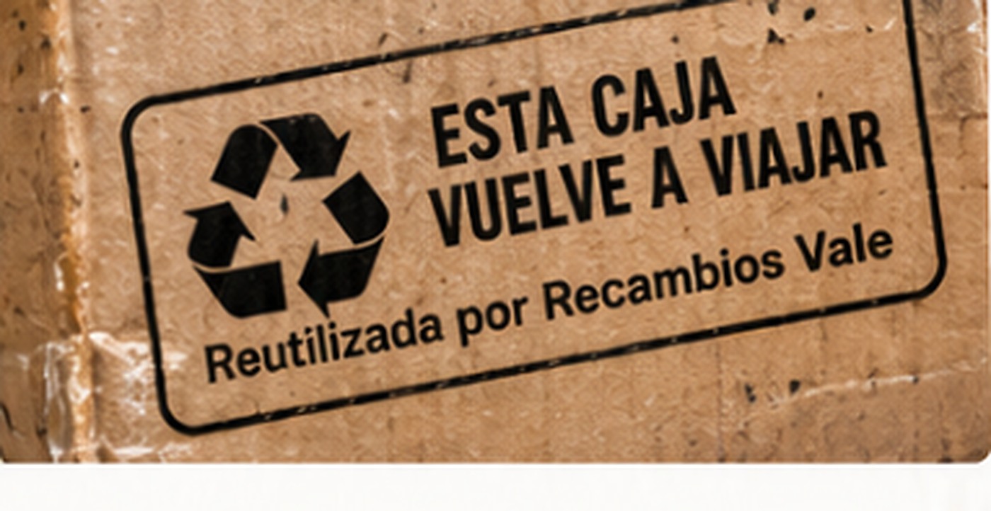 Caja reutilizada identificada por Recambios Vale