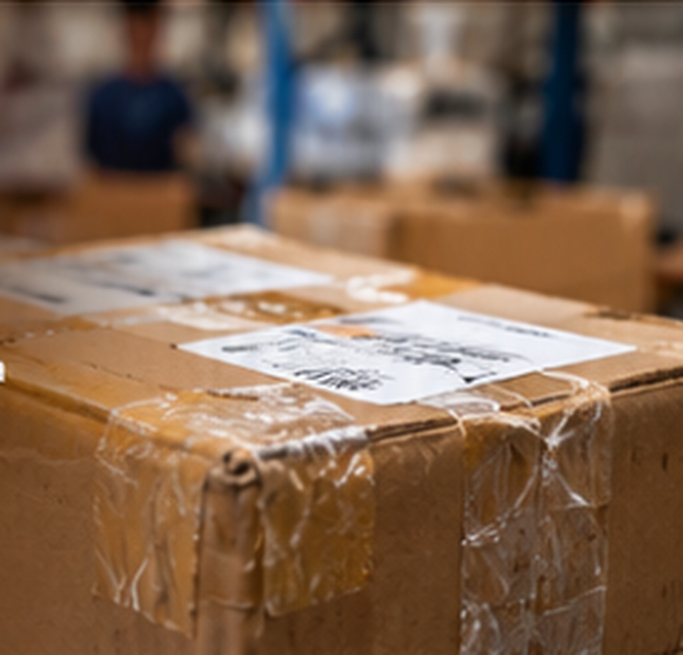 Pedido preparado en una caja reutilizada
